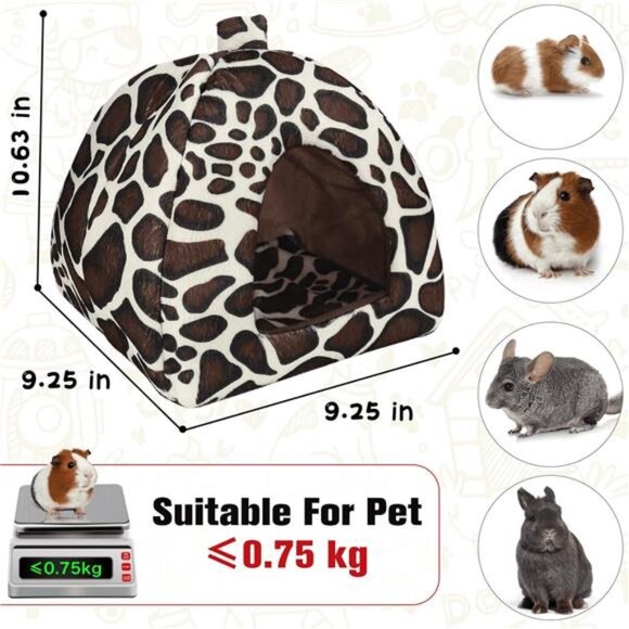 Guinea Pig Bed Warm Rabbit Hideout Washable Winter Fleece Sleeping - Picture 3 of 5